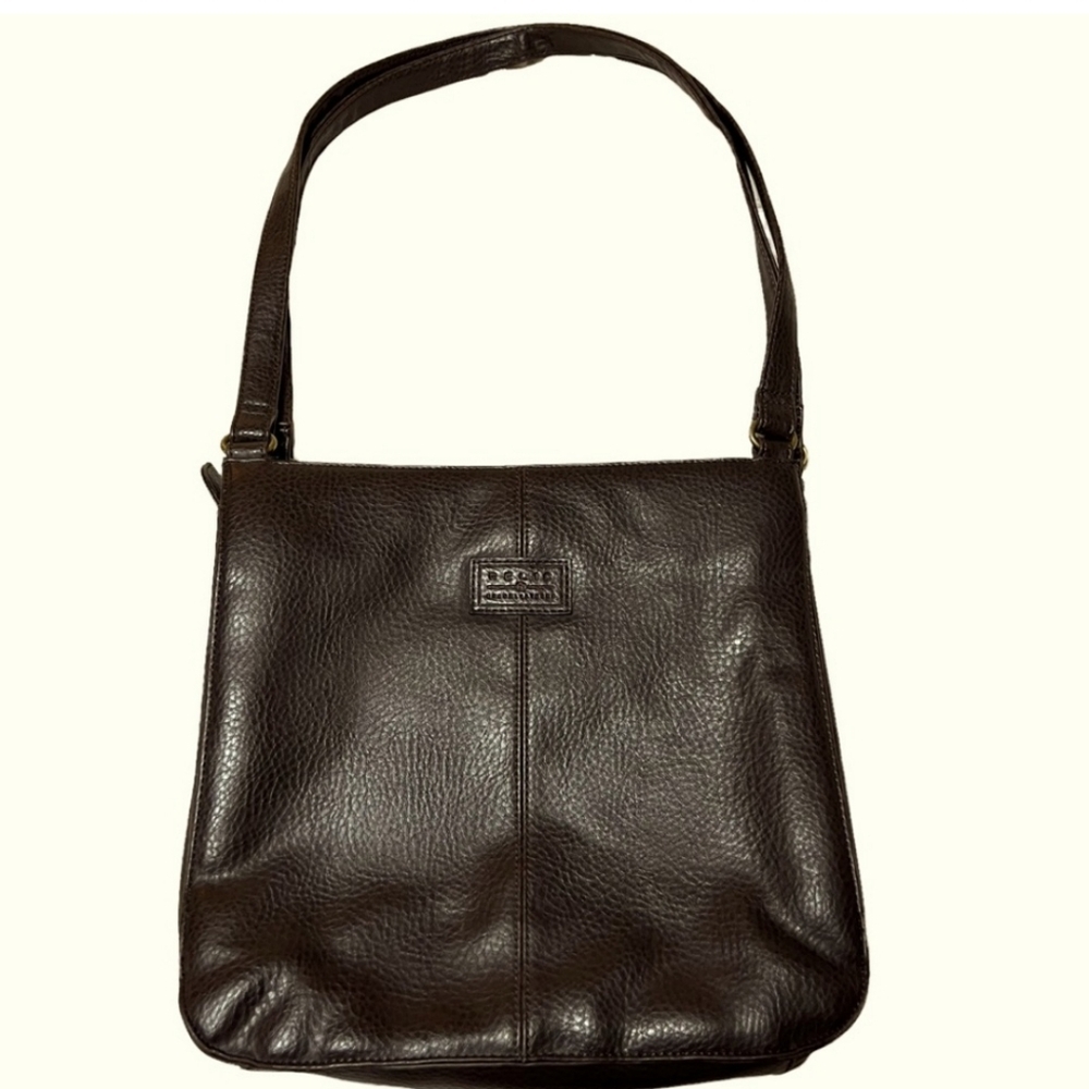 Vintage Brown Leather Relic Pebble Shoulder Bag